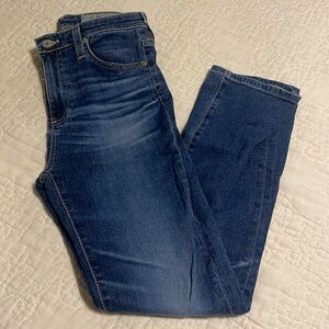 Aged Denim Straight Jeans